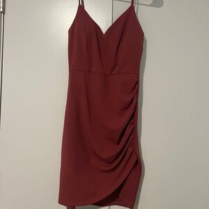 Burgundy mini dress